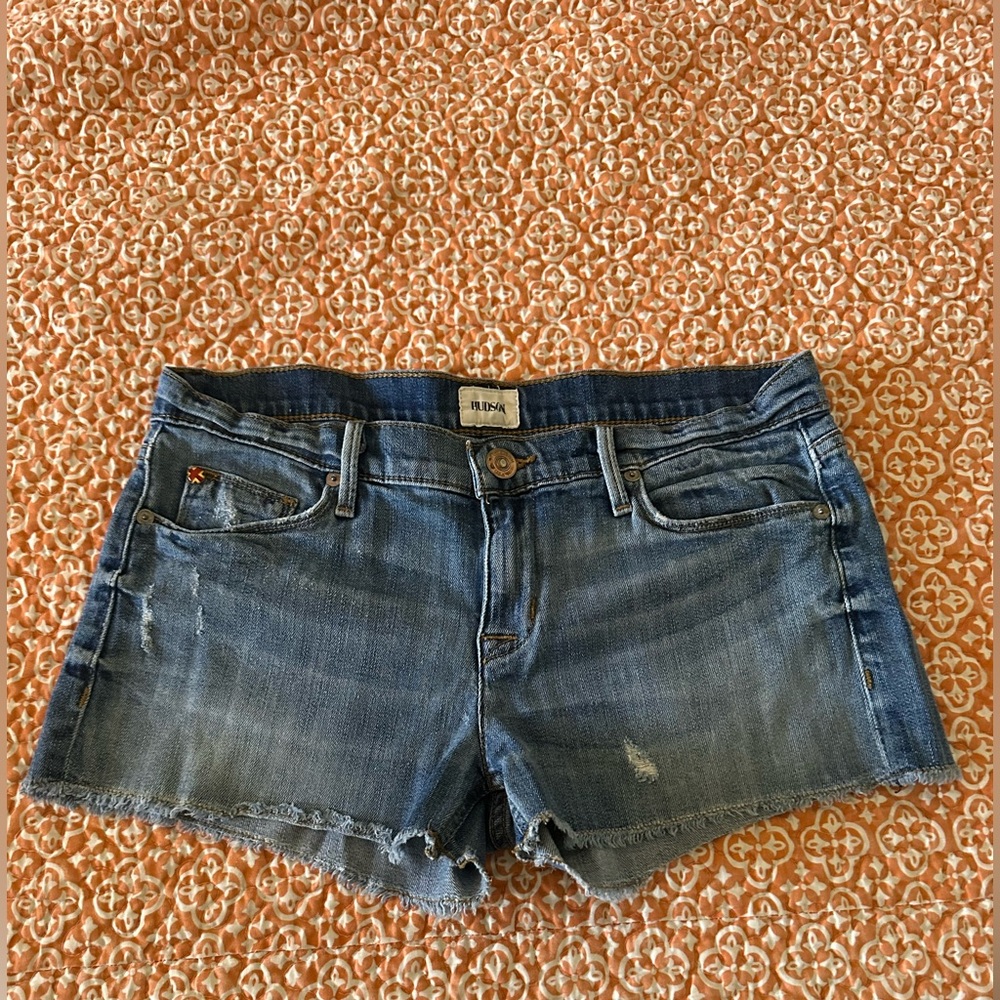 Hudson Amber Raw Edge Hem Short in Indigo